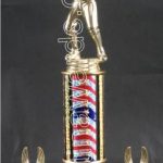 Red/White/Blue Single Column Male Baseball/Softball With 2 Eagles Trophy 1