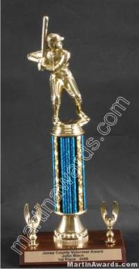 Blue Single Column Male Baseball/Softball With 2 Eagles Trophy