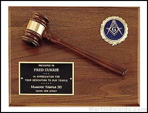Plaque - Wood Gavel On Walnut Plaques with Activity Insert