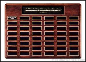 Plaque - Solid American Walnut Perpetual Plaques with Extra Large Individual Plates