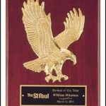 Plaque – Piano-Finish Plaques with Sculptured Relief Gold Eagle 1