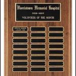 Plaque – American Walnut Perpetual Plaques with Black Brass Plates 1