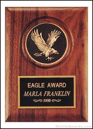 Plaque - Walnut Stained Plaques with Cast Eagle Medallion- P3168
