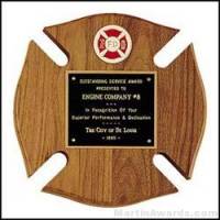 Fireman Award Plaque - Cross Design