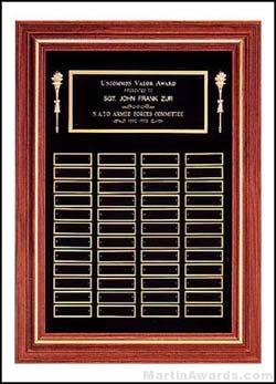 Plaque - Solid Walnut Frame Perpetual Plaque with Black Brass Plates