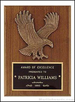 Plaque - American Walnut Plaques with Antique Bronze Cast Eagle