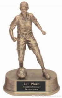 Female Soccer Gold Resin Trophy