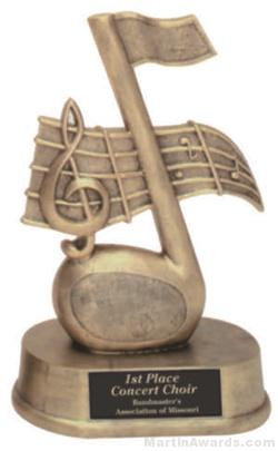 Music Note Gold Resin Trophies