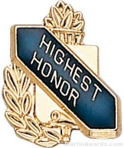 3/8" Highest Honor School Award Pins