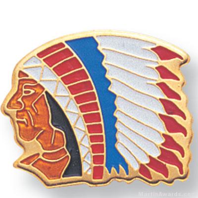 Indian Chief Mascot Lapel Pin
