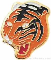 1 1/16" Enameled Tiger Mascot Pin