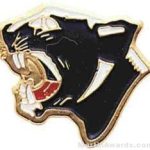 7/8″ Enameled Panther Mascot Pin 1