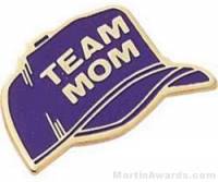 7/8" Etched Soft Enamel Team Mom Chenille Letter Pin
