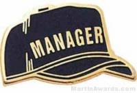 1" Etched Manager Chenille Letter Pin
