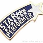 3/4″ Etched Soft Enamel Star Performer Chenille Letter Pin 1