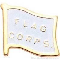 1 5/8" Etched Soft Enamel Flag Corps Chenille Letter Pin