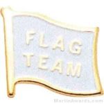 1/2″ Etched Soft Enamel Flag Team Chenille Letter Pin 1
