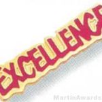 1 1/16″ Etched Soft Enamel Excellence Chenille Letter Pin 1