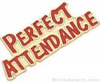 1 1/8" Etched Soft Enamel Perfect Attendance Chenille Letter Pin