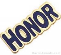 1" Etched Soft Enamel Honor Chenille Letter Pin