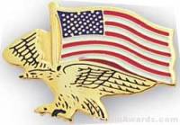 7/8" Etched Soft Enamel Eagle Flag Chenille Letter Pin
