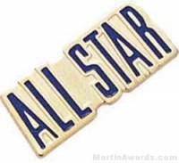 3/4" Etched Soft Enamel All Stars Chenille Letter Pin