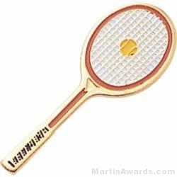 1 1/2" Etched Soft Enamel Tennis Chenille Letter Pin