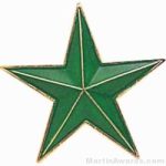 7/8″ Etched Soft Enamel Green Star Chenille Letter Pin 1
