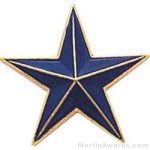 7/8″ Etched Soft Enamel Blue Star Chenille Letter Pin 1