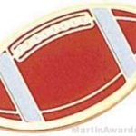 1″ Etched Soft Enamel Football Chenille Letter Pin 1
