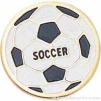 3/4" Etched Soft Enamel Soccer Chenille Letter Pin