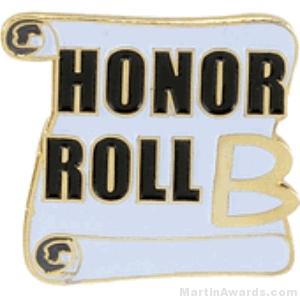 B Honor Roll Award Lapel Pin