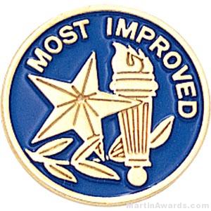 Most Improved Round Enamel Lapel Pins