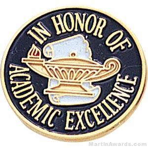 In Honor Of Academic Excellence Round Enamel Lapel Pins