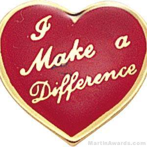 I Make A Difference Heart Lapel Pins Lapel Pins