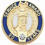3/4″ Service Recognition Award Pins 30 Years with Diamond 1