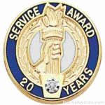 3/4″ Service Recognition Award Pins 15 Years with Diamond 1