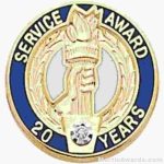3/4″ Service Recognition Award Pins 5 Years with Diamond 1