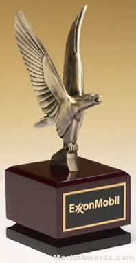 Eagle Award - Bronze Eagle on Mahogany and Black Finished Hardwood Base