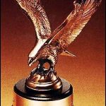 Eagle Award – Antique Bronze Cast Eagle Award with Black Round Base 1