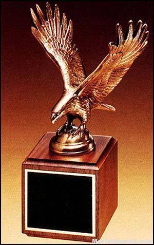 Eagle Award - Antique Bronze Cast Eagle with Walnut Base
